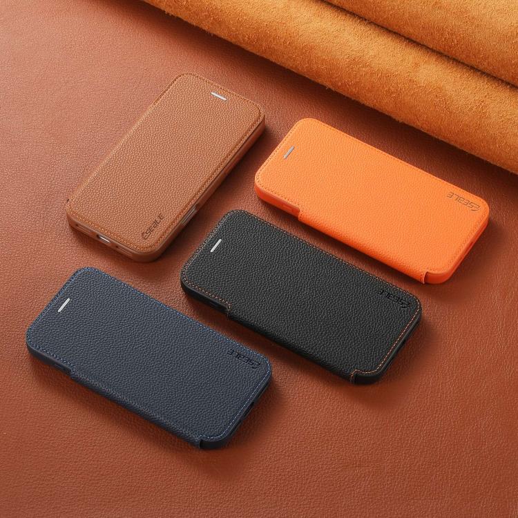 Capa de telemóvel magnética ultra-fina em pele vegana com slot para cartão ESEBLE, Para iPhone 17 Pro Max, Para iPhone 17 Pro, Para iPhone 17, Para iPhone Air