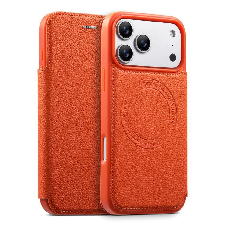 Capa de telemóvel magnética ultra-fina em pele vegana com slot para cartão ESEBLE, Para iPhone 17 Pro Max, Para iPhone 17 Pro, Para iPhone 17, Para iPhone Air