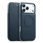 Capa de telemóvel magnética ultra-fina em pele vegana com slot para cartão ESEBLE, Para iPhone 17 Pro Max, Para iPhone 17 Pro, Para iPhone 17, Para iPhone Air