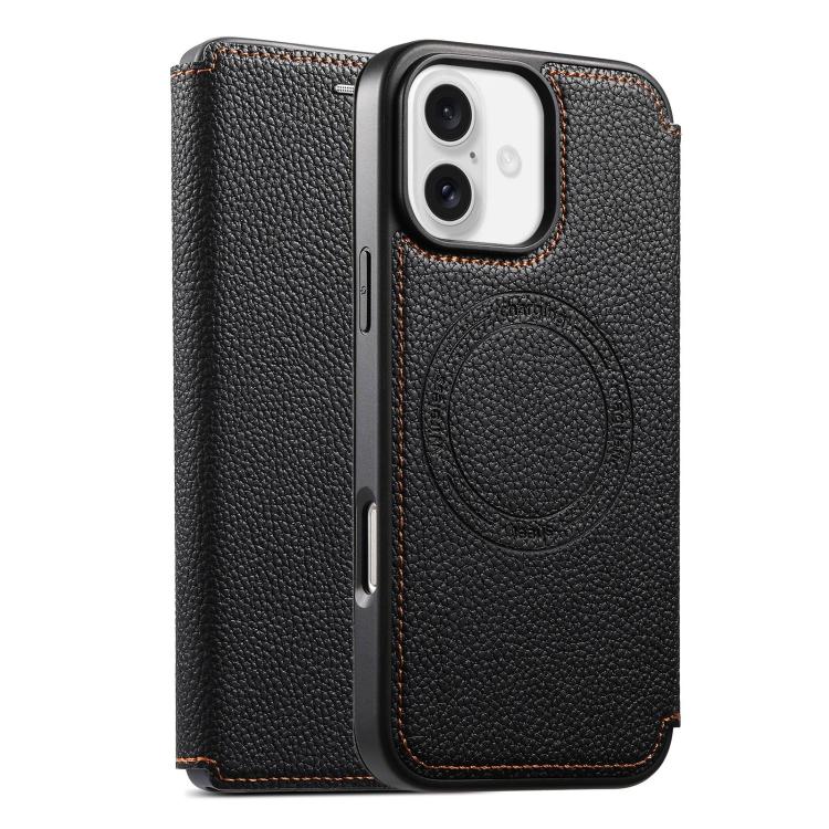 Capa de telemóvel magnética ultra-fina em pele vegana com slot para cartão ESEBLE, Para iPhone 17 Pro Max, Para iPhone 17 Pro, Para iPhone 17, Para iPhone Air