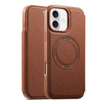 Capa de telemóvel magnética ultra-fina em pele vegana com slot para cartão ESEBLE, Para iPhone 17 Pro Max, Para iPhone 17 Pro, Para iPhone 17, Para iPhone Air