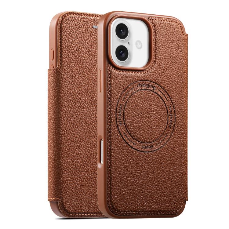 Capa de telemóvel magnética ultra-fina em pele vegana com slot para cartão ESEBLE, Para iPhone 17 Pro Max, Para iPhone 17 Pro, Para iPhone 17, Para iPhone Air