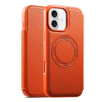Capa de telemóvel magnética ultra-fina em pele vegana com slot para cartão ESEBLE, Para iPhone 17 Pro Max, Para iPhone 17 Pro, Para iPhone 17, Para iPhone Air