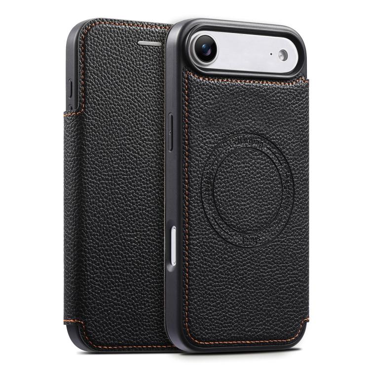 Capa de telemóvel magnética ultra-fina em pele vegana com slot para cartão ESEBLE, Para iPhone 17 Pro Max, Para iPhone 17 Pro, Para iPhone 17, Para iPhone Air