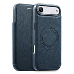 Capa de telemóvel magnética ultra-fina em pele vegana com slot para cartão ESEBLE, Para iPhone 17 Pro Max, Para iPhone 17 Pro, Para iPhone 17, Para iPhone Air