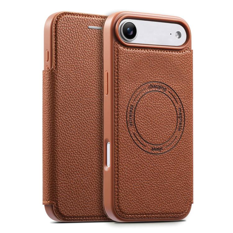 Capa de telemóvel magnética ultra-fina em pele vegana com slot para cartão ESEBLE, Para iPhone 17 Pro Max, Para iPhone 17 Pro, Para iPhone 17, Para iPhone Air