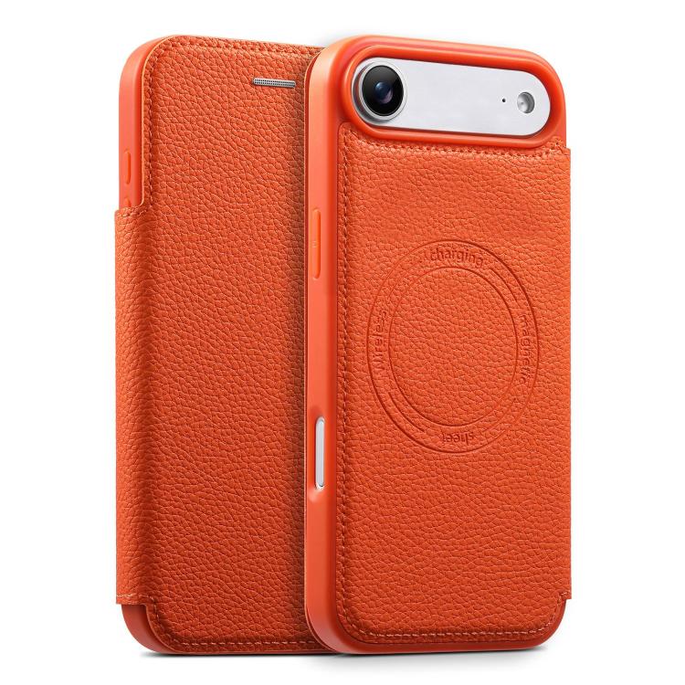 Capa de telemóvel magnética ultra-fina em pele vegana com slot para cartão ESEBLE, Para iPhone 17 Pro Max, Para iPhone 17 Pro, Para iPhone 17, Para iPhone Air