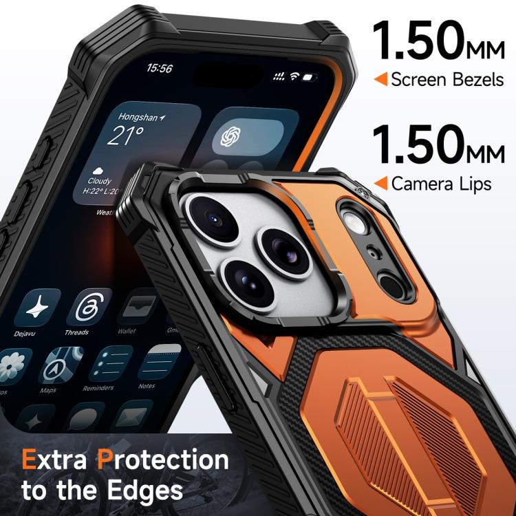 Hidden Metal Holder Magnetic Shockproof Phone Case, For iPhone 17 Pro Max, For iPhone 17 Pro, For iPhone 17, For iPhone Air, For iPhone 16 Pro Max, For iPhone 16 Pro, For iPhone 16 Plus, For iPhone 16