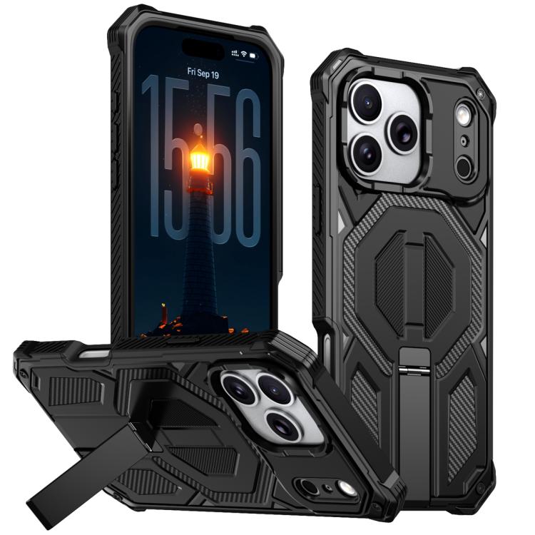Hidden Metal Holder Magnetic Shockproof Phone Case, For iPhone 17 Pro Max, For iPhone 17 Pro, For iPhone 17, For iPhone Air, For iPhone 16 Pro Max, For iPhone 16 Pro, For iPhone 16 Plus, For iPhone 16