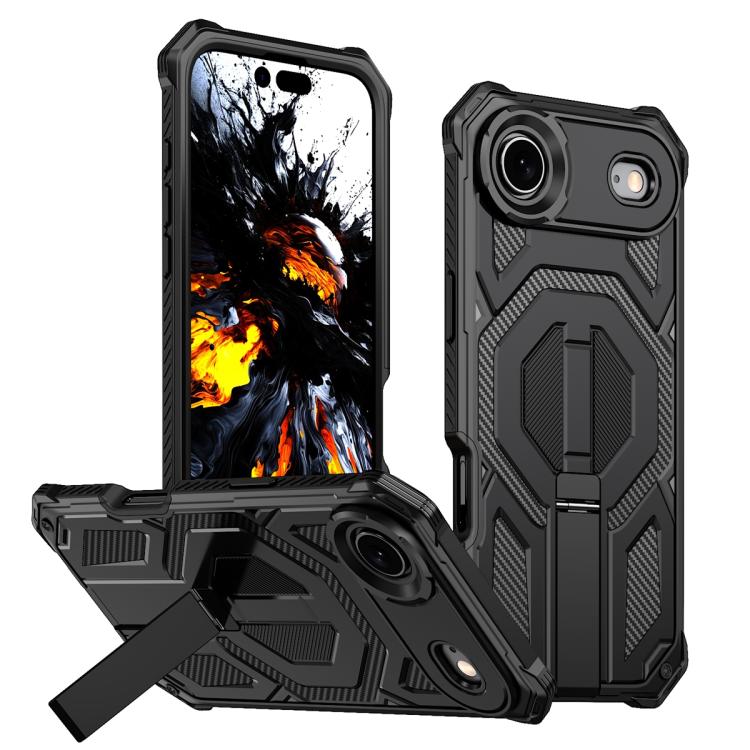 Hidden Metal Holder Magnetic Shockproof Phone Case, For iPhone 17 Pro Max, For iPhone 17 Pro, For iPhone 17, For iPhone Air, For iPhone 16 Pro Max, For iPhone 16 Pro, For iPhone 16 Plus, For iPhone 16