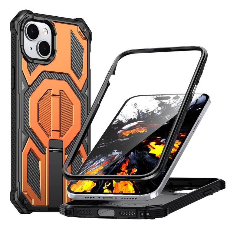 Capa para telemóvel anti-impactos com suporte metálico oculto magnético, Para iPhone 15 Pro Max, Para iPhone 15 Pro, Para iPhone 15 Plus / 14 Plus, Para iPhone 15, Para iPhone 14 / 13, Para iPhone 14 Pro, Para iPhone 14 Pro Max, Para iPhone 13 Pro Max