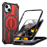 Capa para telemóvel anti-impactos com suporte metálico oculto magnético, Para iPhone 15 Pro Max, Para iPhone 15 Pro, Para iPhone 15 Plus / 14 Plus, Para iPhone 15, Para iPhone 14 / 13, Para iPhone 14 Pro, Para iPhone 14 Pro Max, Para iPhone 13 Pro Max