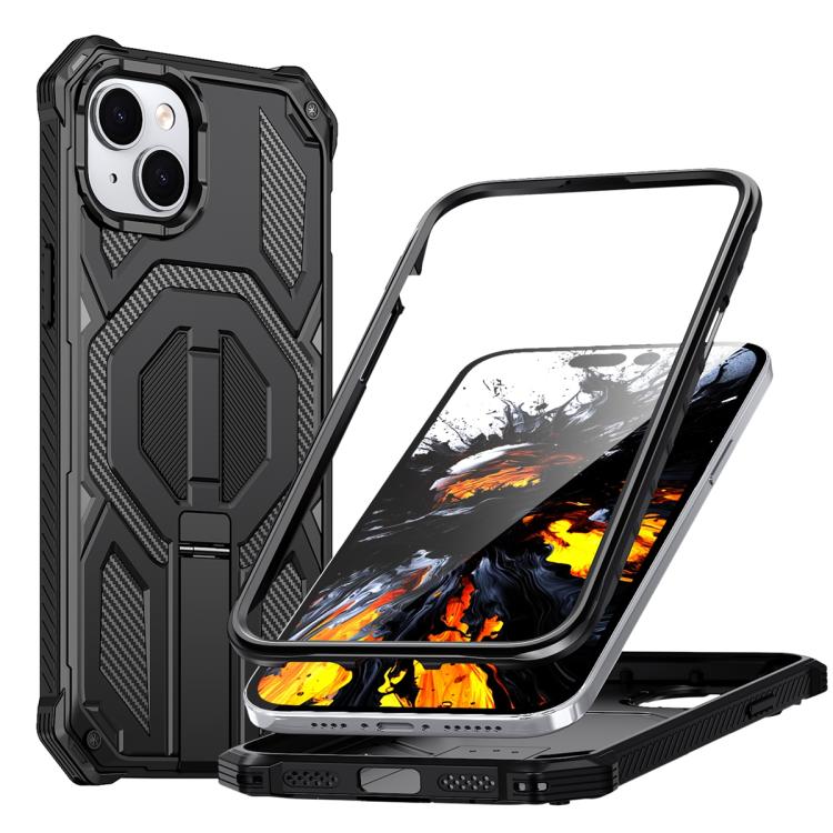Capa para telemóvel anti-impactos com suporte metálico oculto magnético, Para iPhone 15 Pro Max, Para iPhone 15 Pro, Para iPhone 15 Plus / 14 Plus, Para iPhone 15, Para iPhone 14 / 13, Para iPhone 14 Pro, Para iPhone 14 Pro Max, Para iPhone 13 Pro Max