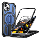Capa para telemóvel anti-impactos com suporte metálico oculto magnético, Para iPhone 15 Pro Max, Para iPhone 15 Pro, Para iPhone 15 Plus / 14 Plus, Para iPhone 15, Para iPhone 14 / 13, Para iPhone 14 Pro, Para iPhone 14 Pro Max, Para iPhone 13 Pro Max