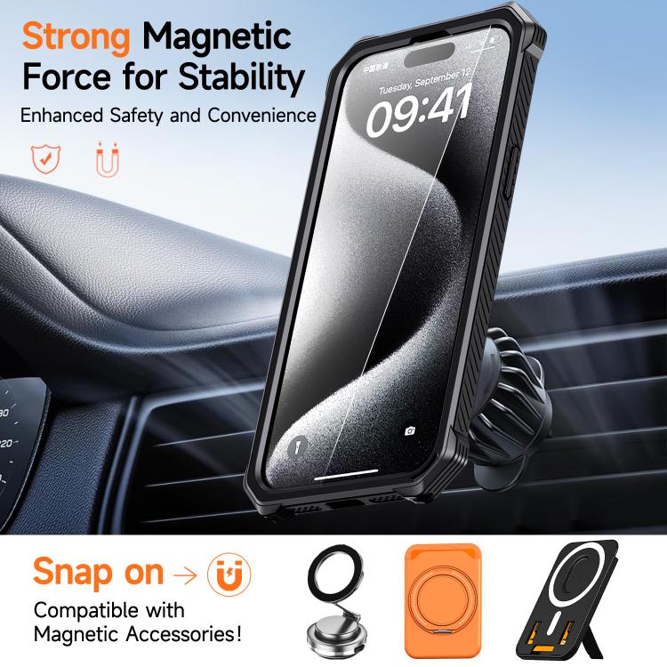 Capa para telemóvel anti-impactos com suporte metálico oculto magnético, Para iPhone 15 Pro Max, Para iPhone 15 Pro, Para iPhone 15 Plus / 14 Plus, Para iPhone 15, Para iPhone 14 / 13, Para iPhone 14 Pro, Para iPhone 14 Pro Max, Para iPhone 13 Pro Max