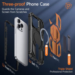 Capa para telemóvel anti-impactos com suporte metálico oculto magnético, Para iPhone 15 Pro Max, Para iPhone 15 Pro, Para iPhone 15 Plus / 14 Plus, Para iPhone 15, Para iPhone 14 / 13, Para iPhone 14 Pro, Para iPhone 14 Pro Max, Para iPhone 13 Pro Max