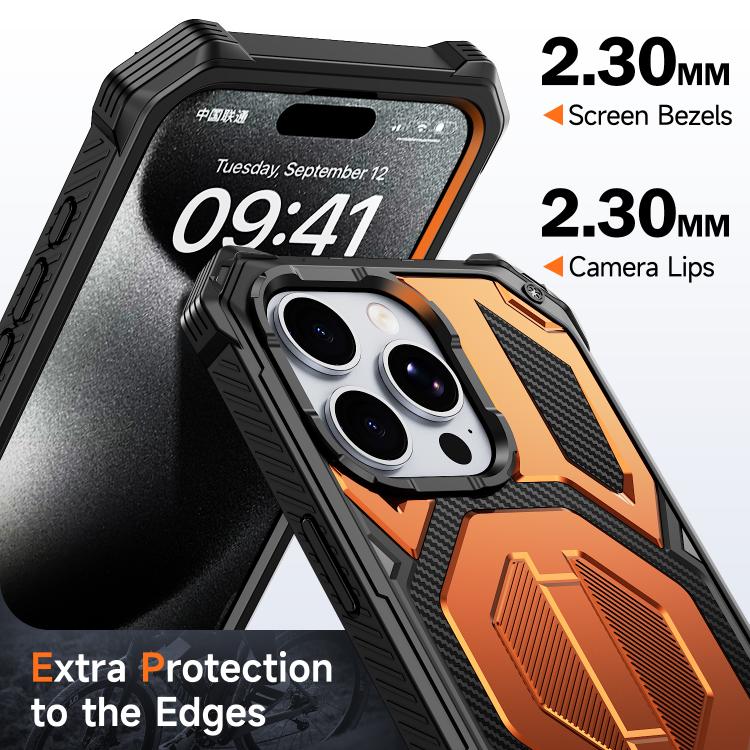 Capa para telemóvel anti-impactos com suporte metálico oculto magnético, Para iPhone 15 Pro Max, Para iPhone 15 Pro, Para iPhone 15 Plus / 14 Plus, Para iPhone 15, Para iPhone 14 / 13, Para iPhone 14 Pro, Para iPhone 14 Pro Max, Para iPhone 13 Pro Max