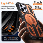 Capa para telemóvel anti-impactos com suporte metálico oculto magnético, Para iPhone 15 Pro Max, Para iPhone 15 Pro, Para iPhone 15 Plus / 14 Plus, Para iPhone 15, Para iPhone 14 / 13, Para iPhone 14 Pro, Para iPhone 14 Pro Max, Para iPhone 13 Pro Max