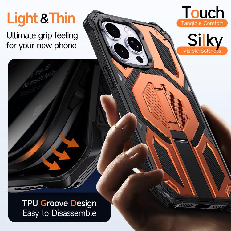 Capa para telemóvel anti-impactos com suporte metálico oculto magnético, Para iPhone 15 Pro Max, Para iPhone 15 Pro, Para iPhone 15 Plus / 14 Plus, Para iPhone 15, Para iPhone 14 / 13, Para iPhone 14 Pro, Para iPhone 14 Pro Max, Para iPhone 13 Pro Max
