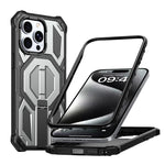 Capa para telemóvel anti-impactos com suporte metálico oculto magnético, Para iPhone 15 Pro Max, Para iPhone 15 Pro, Para iPhone 15 Plus / 14 Plus, Para iPhone 15, Para iPhone 14 / 13, Para iPhone 14 Pro, Para iPhone 14 Pro Max, Para iPhone 13 Pro Max