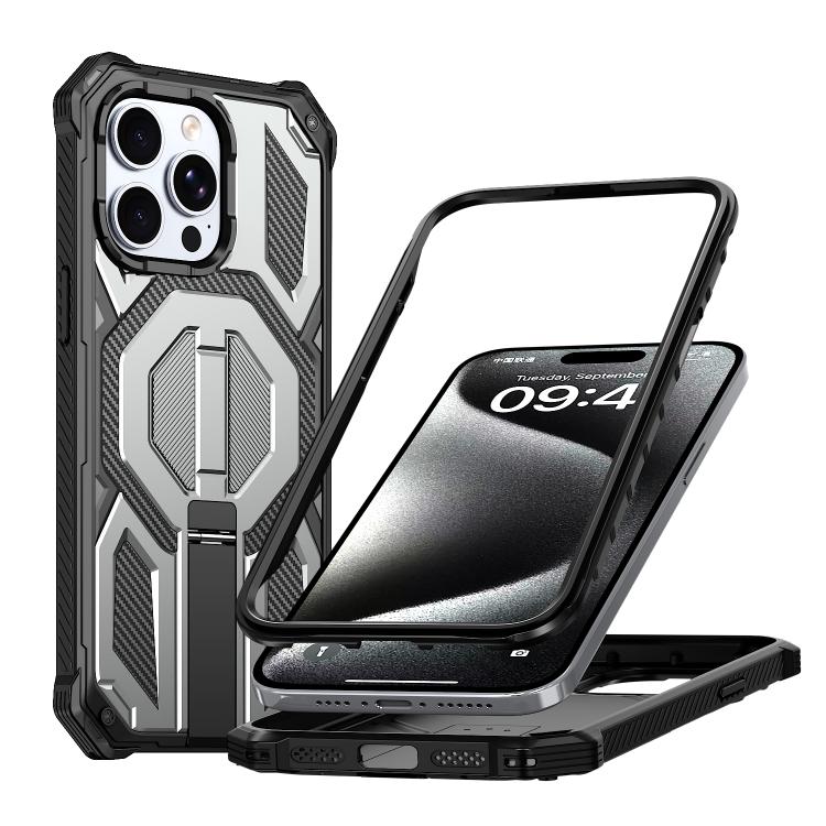 Capa para telemóvel anti-impactos com suporte metálico oculto magnético, Para iPhone 15 Pro Max, Para iPhone 15 Pro, Para iPhone 15 Plus / 14 Plus, Para iPhone 15, Para iPhone 14 / 13, Para iPhone 14 Pro, Para iPhone 14 Pro Max, Para iPhone 13 Pro Max