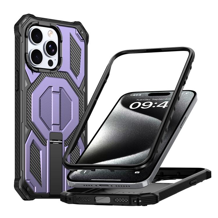 Capa para telemóvel anti-impactos com suporte metálico oculto magnético, Para iPhone 15 Pro Max, Para iPhone 15 Pro, Para iPhone 15 Plus / 14 Plus, Para iPhone 15, Para iPhone 14 / 13, Para iPhone 14 Pro, Para iPhone 14 Pro Max, Para iPhone 13 Pro Max