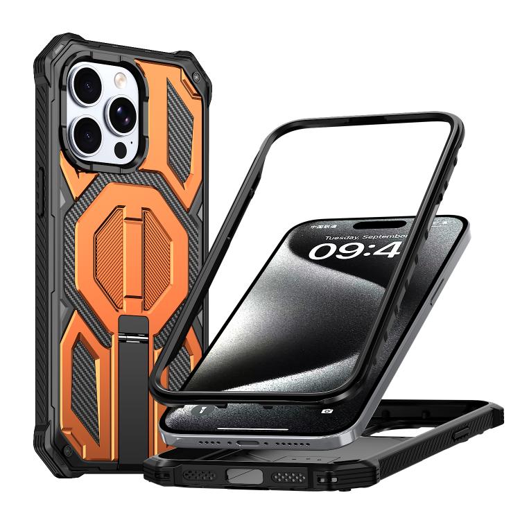 Capa para telemóvel anti-impactos com suporte metálico oculto magnético, Para iPhone 15 Pro Max, Para iPhone 15 Pro, Para iPhone 15 Plus / 14 Plus, Para iPhone 15, Para iPhone 14 / 13, Para iPhone 14 Pro, Para iPhone 14 Pro Max, Para iPhone 13 Pro Max