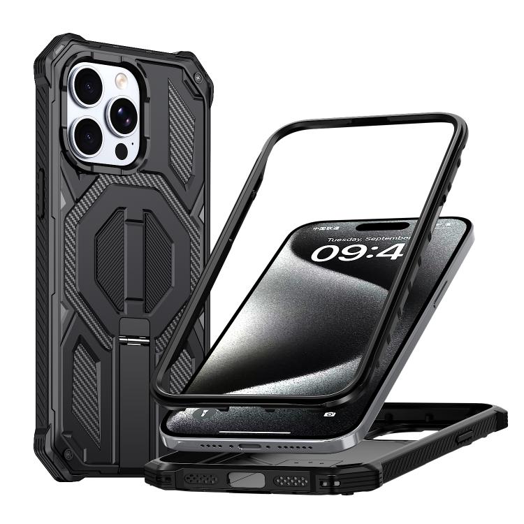 Capa para telemóvel anti-impactos com suporte metálico oculto magnético, Para iPhone 15 Pro Max, Para iPhone 15 Pro, Para iPhone 15 Plus / 14 Plus, Para iPhone 15, Para iPhone 14 / 13, Para iPhone 14 Pro, Para iPhone 14 Pro Max, Para iPhone 13 Pro Max