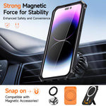 Capa para telemóvel magnética resistente a choques com suporte metálico oculto, para iPhone 13 Pro