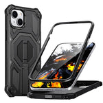 Capa para telemóvel anti-impactos com suporte metálico oculto magnético, Para iPhone 15 Pro Max, Para iPhone 15 Pro, Para iPhone 15 Plus / 14 Plus, Para iPhone 15, Para iPhone 14 / 13, Para iPhone 14 Pro, Para iPhone 14 Pro Max, Para iPhone 13 Pro Max