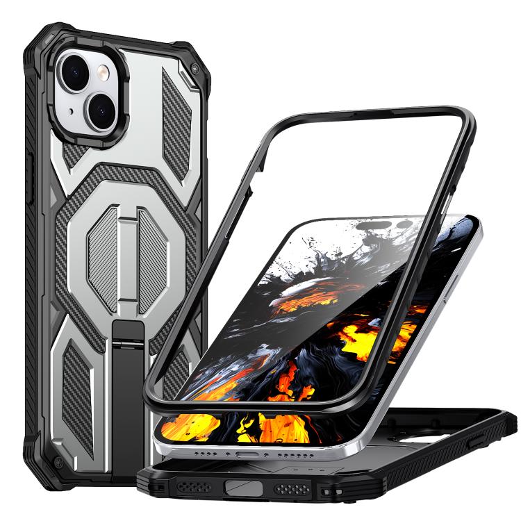Capa para telemóvel anti-impactos com suporte metálico oculto magnético, Para iPhone 15 Pro Max, Para iPhone 15 Pro, Para iPhone 15 Plus / 14 Plus, Para iPhone 15, Para iPhone 14 / 13, Para iPhone 14 Pro, Para iPhone 14 Pro Max, Para iPhone 13 Pro Max