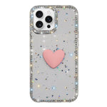 Capa de telemóvel com coração de amor IMD de dupla face com pedras brilhantes Flash, para iPhone 16 Pro Max, para iPhone 16 Pro, para iPhone 16 Plus, para iPhone 16, para iPhone 15 Pro Max