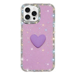 Capa de telemóvel com coração de amor IMD de dupla face com pedras brilhantes Flash, para iPhone 16 Pro Max, para iPhone 16 Pro, para iPhone 16 Plus, para iPhone 16, para iPhone 15 Pro Max
