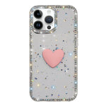 Capa de telemóvel com coração de amor IMD de dupla face com pedras brilhantes Flash, para iPhone 16 Pro Max, para iPhone 16 Pro, para iPhone 16 Plus, para iPhone 16, para iPhone 15 Pro Max