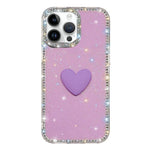 Capa de telemóvel com coração de amor IMD de dupla face com pedras brilhantes Flash, para iPhone 16 Pro Max, para iPhone 16 Pro, para iPhone 16 Plus, para iPhone 16, para iPhone 15 Pro Max