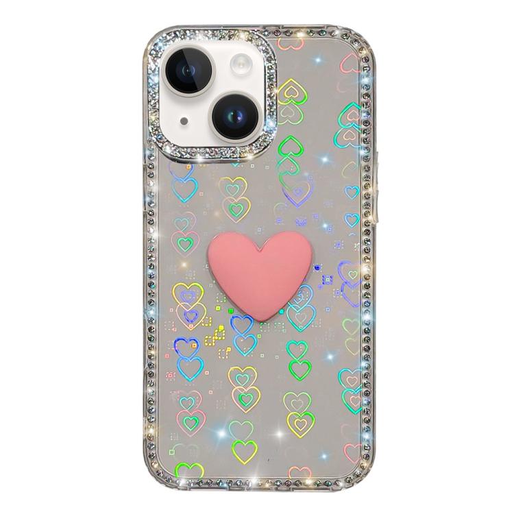 Flash Rhinestone Double-sided IMD Love Heart Phone Case, For iPhone 13 Pro Max, For iPhone 13 Pro, For iPhone 13