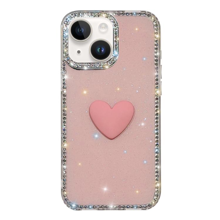 Flash Rhinestone Double-sided IMD Love Heart Phone Case, For iPhone 13 Pro Max, For iPhone 13 Pro, For iPhone 13
