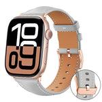 Pulseira de Relógio em Couro Vegano com Grão Fino Preto e Fivela Dourada Rosa xDfind, Para Apple Watch 42 / 44 / 45 / 46 / 49mm, Para Apple Watch 38 / 40 / 41 / S11 42mm