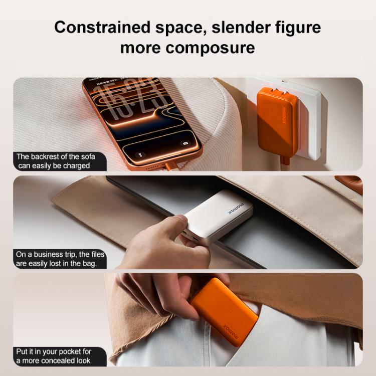 Kit de Carregador Rápido Silm GaN Ultra 45W 2-Portas MOMAX UM79 1-Carga, Ficha US