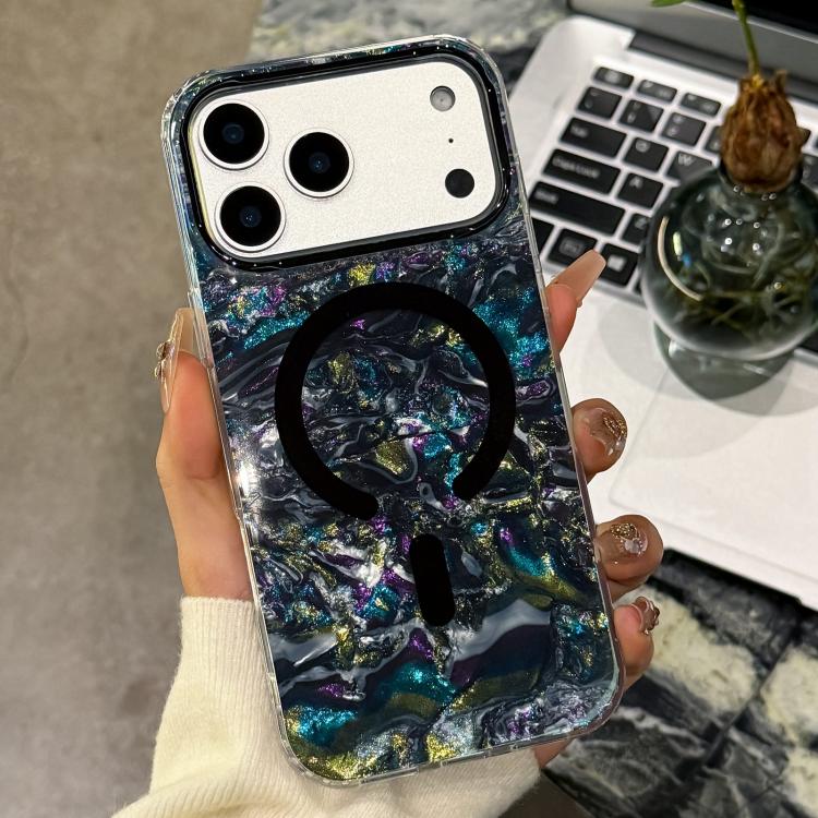 Gold-plated Shell Texture Magnetic Phone Case, For iPhone 17 Pro Max, For iPhone 17 Pro, For iPhone 17, For iPhone Air, For iPhone 16 Pro Max, For iPhone 16 Pro, For iPhone 16, For iPhone 15 Pro Max, For iPhone 15 Pro, For iPhone 15