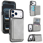 Carteira magnética destacável em pele sintética retro com bloqueio RFID, Para iPhone 17 Pro Max, Para iPhone 17 Pro