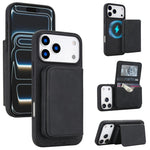 Carteira magnética destacável em pele sintética retro com bloqueio RFID, Para iPhone 17 Pro Max, Para iPhone 17 Pro