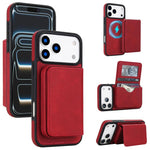 Carteira magnética destacável em pele sintética retro com bloqueio RFID, Para iPhone 17 Pro Max, Para iPhone 17 Pro