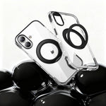 Capa de telemóvel magnética resistente a choques com suporte rotativo 360 em TPU com airbag a vácuo + acrílico, Para iPhone 17 Pro Max, Para iPhone 17 Pro, Para iPhone 17