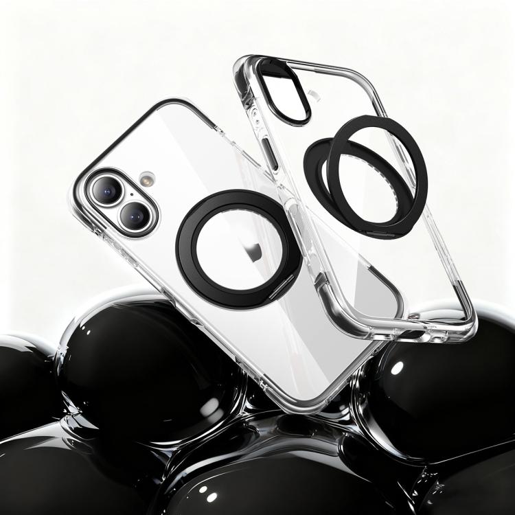 Capa de telemóvel magnética resistente a choques com suporte rotativo 360 em TPU com airbag a vácuo + acrílico, Para iPhone 17 Pro Max, Para iPhone 17 Pro, Para iPhone 17