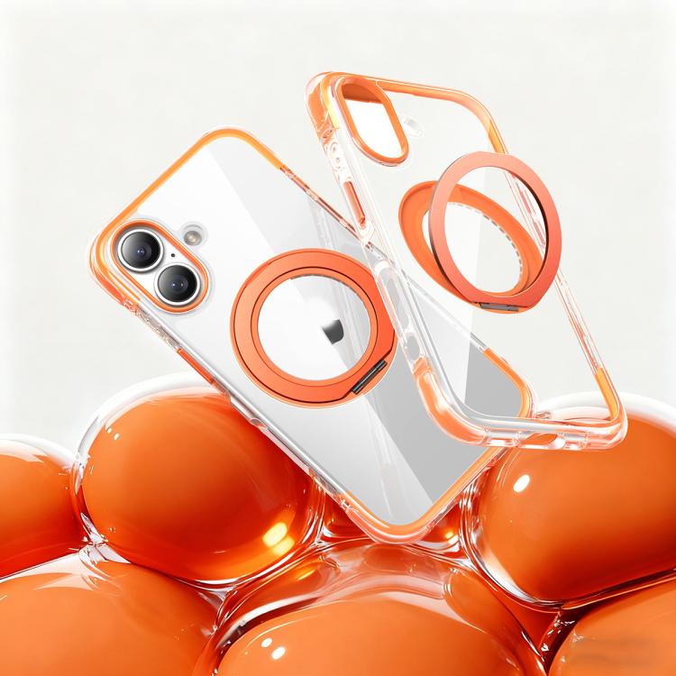 Capa de telemóvel magnética resistente a choques com suporte rotativo 360 em TPU com airbag a vácuo + acrílico, Para iPhone 17 Pro Max, Para iPhone 17 Pro, Para iPhone 17