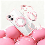 Capa de telemóvel magnética resistente a choques com suporte rotativo 360 em TPU com airbag a vácuo + acrílico, Para iPhone 17 Pro Max, Para iPhone 17 Pro, Para iPhone 17