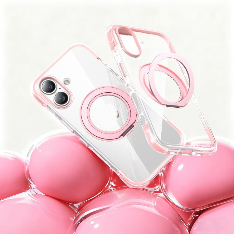 Capa de telemóvel magnética resistente a choques com suporte rotativo 360 em TPU com airbag a vácuo + acrílico, Para iPhone 17 Pro Max, Para iPhone 17 Pro, Para iPhone 17
