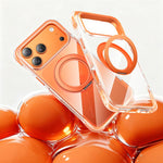 Capa de telemóvel magnética resistente a choques com suporte rotativo 360 em TPU com airbag a vácuo + acrílico, Para iPhone 17 Pro Max, Para iPhone 17 Pro, Para iPhone 17