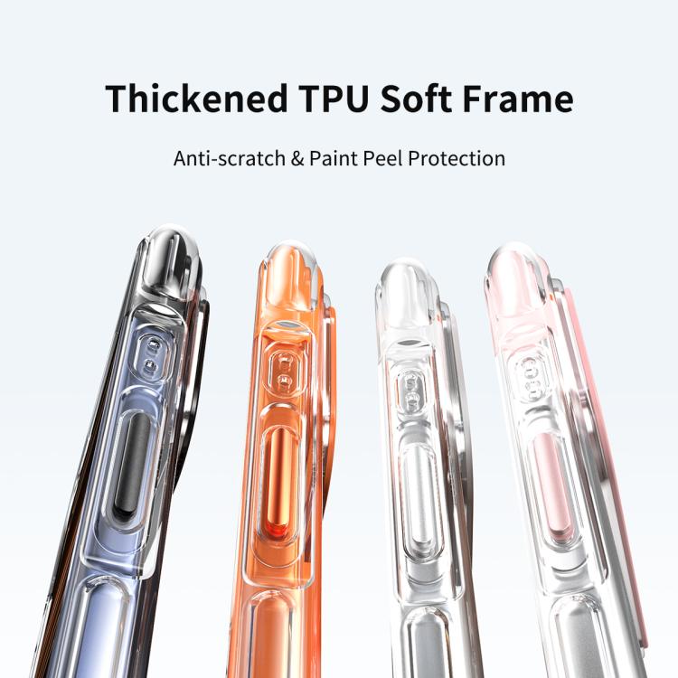 Capa de telemóvel magnética resistente a choques com suporte rotativo 360 em TPU com airbag a vácuo + acrílico, Para iPhone 17 Pro Max, Para iPhone 17 Pro, Para iPhone 17